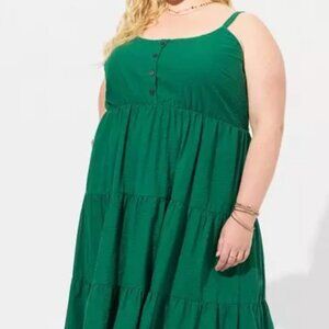 Maxi Challis Tiered Dress Kelly Green